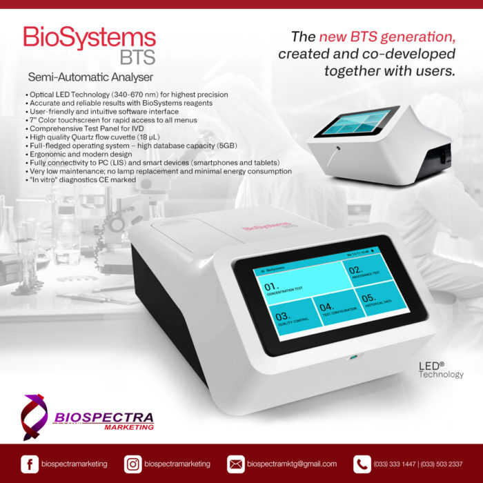 BIOSYSTEMS BTS Semi-Automatic Analyzer