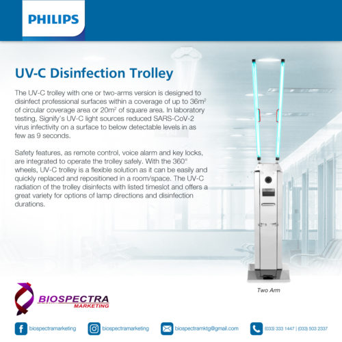 PHILIPS UV-C Disinfection Trolley – Two (2) Arm