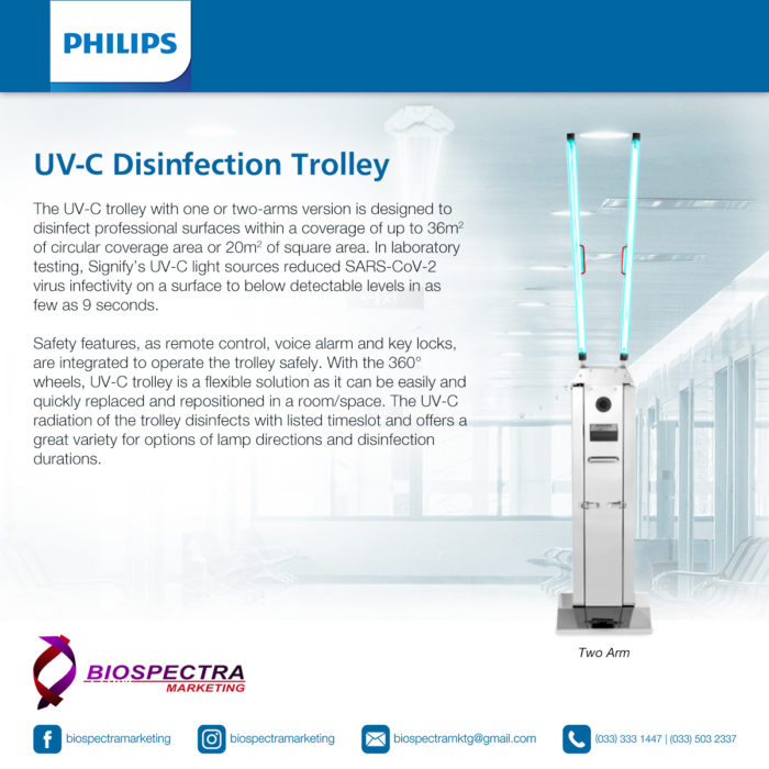 PHILIPS UV-C Disinfection Trolley – Two (2) Arm