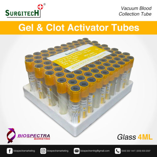 SURGITECH® Gel & Clot Activator Tubes 4 ml