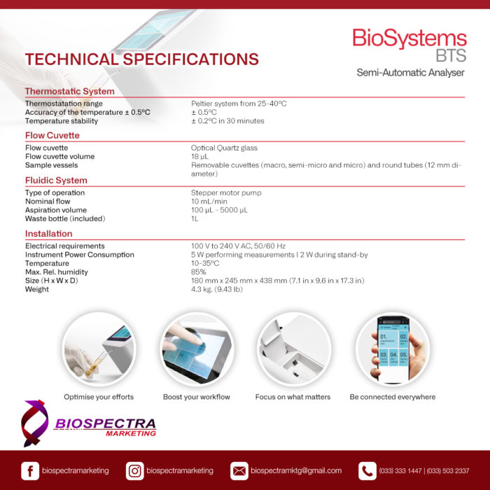BIOSYSTEMS BTS Semi-Automatic Analyzer - Image 3