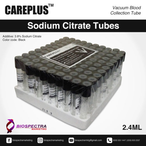 CAREPLUS™ Sodium Citrate Tubes 2.4 ml