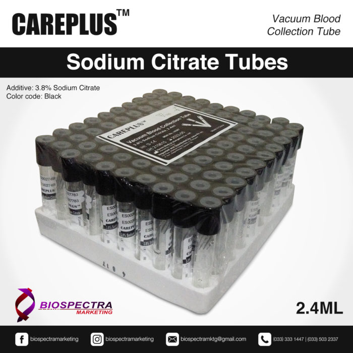 CAREPLUS™ Sodium Citrate Tubes 2.4 ml