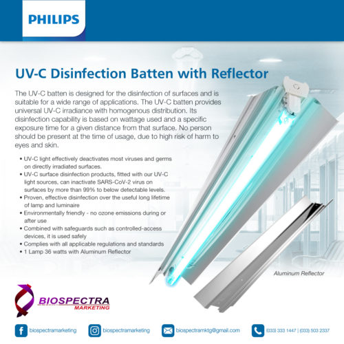 PHILIPS UV-C Disinfection Batten with Aluminum Reflector