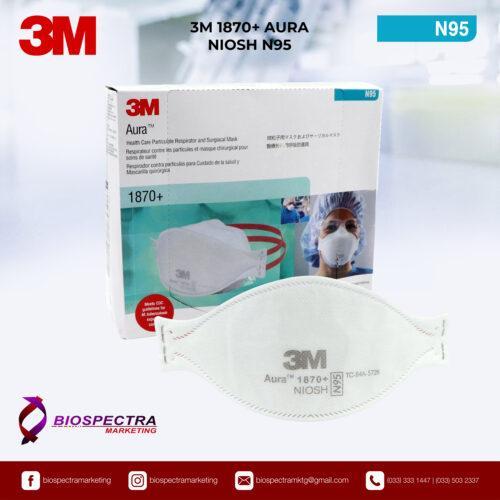 3M™ AURA™ Health Care Particulate Respirator and Surgical Mask 1870+, N95
