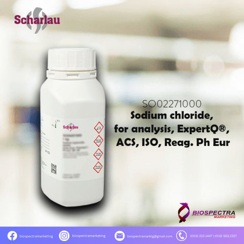 SCHARLAU Sodium chloride, for analysis, ExpertQ®, ACS, ISO, Reag. Ph Eur